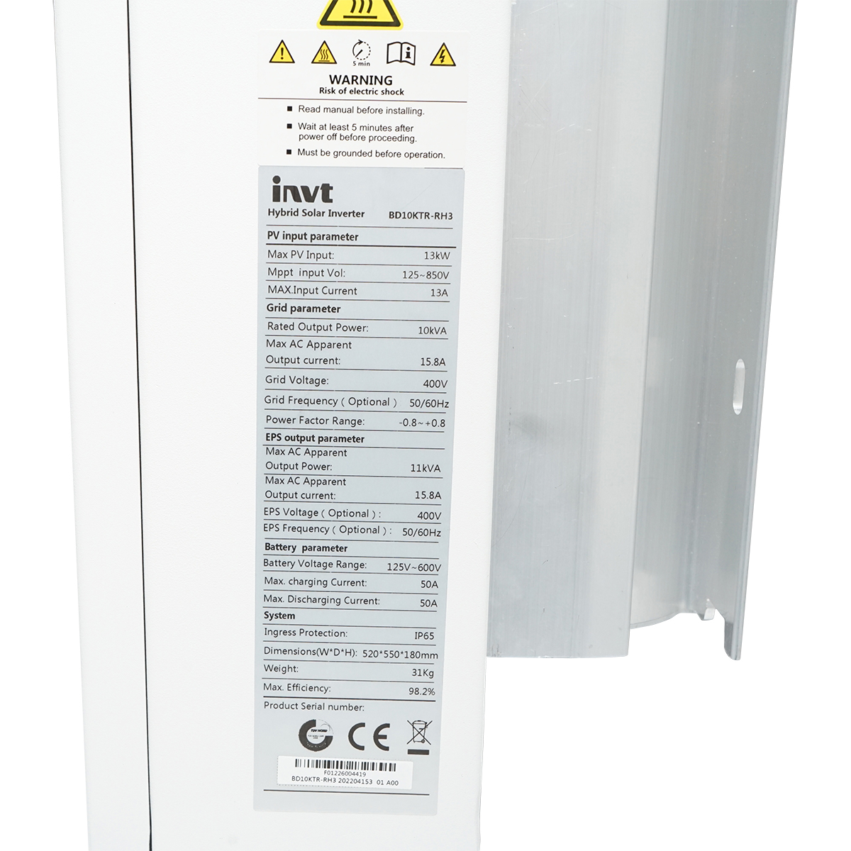 Invertor hibrid 10KW INVT BD10KTR-RH3 trifazic pentru sistem fotovoltaic 400V 2xMPPT, prosumator ON/OFF-GRID - imagine 6