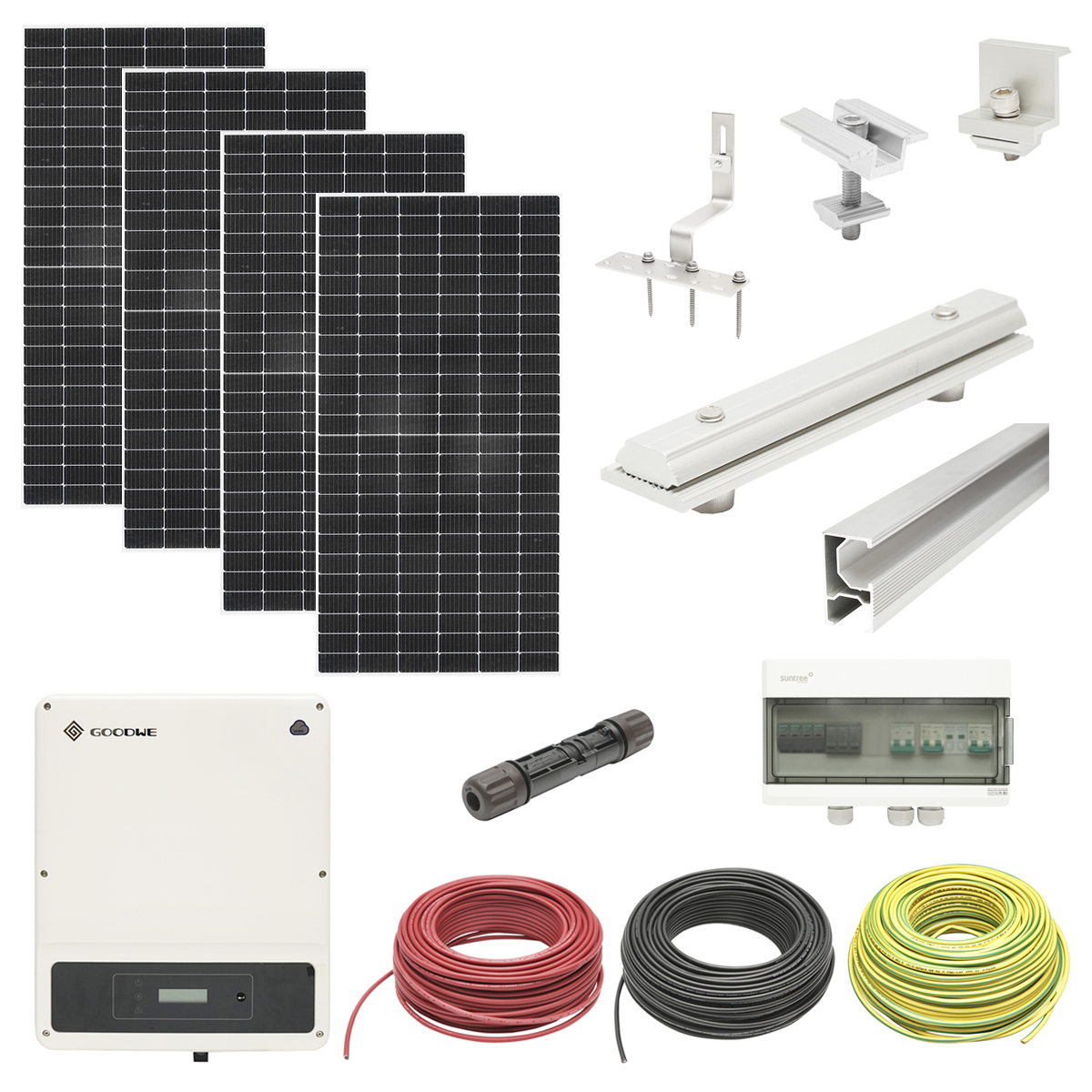 Sistem solar fotovoltaic 3KW monofazic, prosumator ON-GRID cu 8 panouri fotovoltaice LONGI 450W prindere pe acoperis de tigla