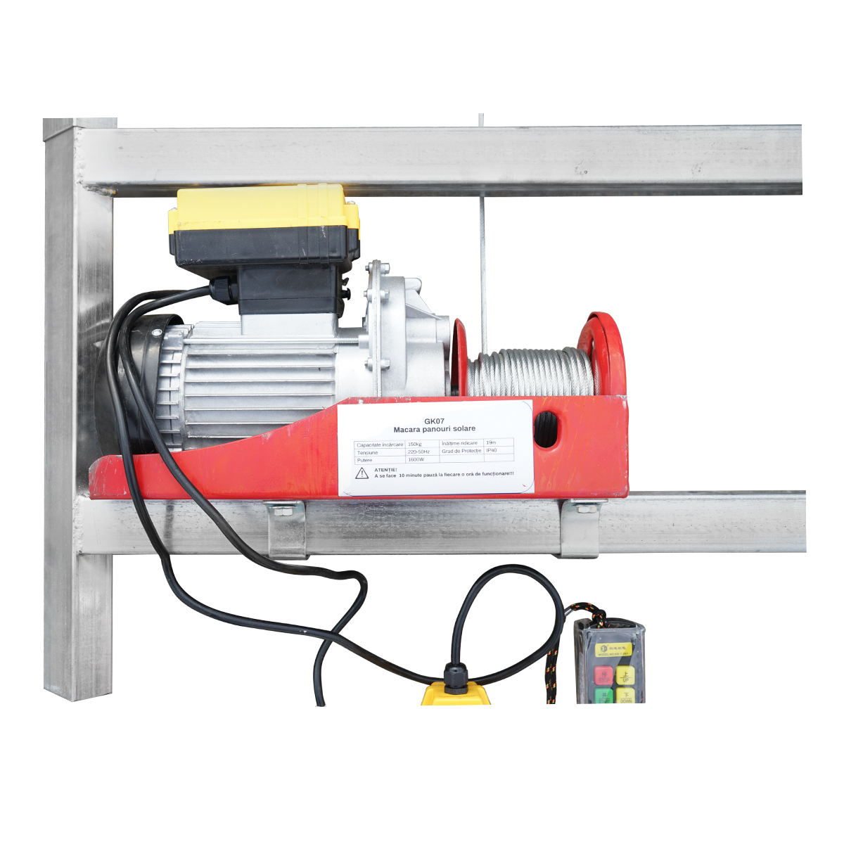 Lift electric cu carucior mobil si telecomanda pentru ridicare panouri solare fotovoltaice maxim 19m - imagine 4
