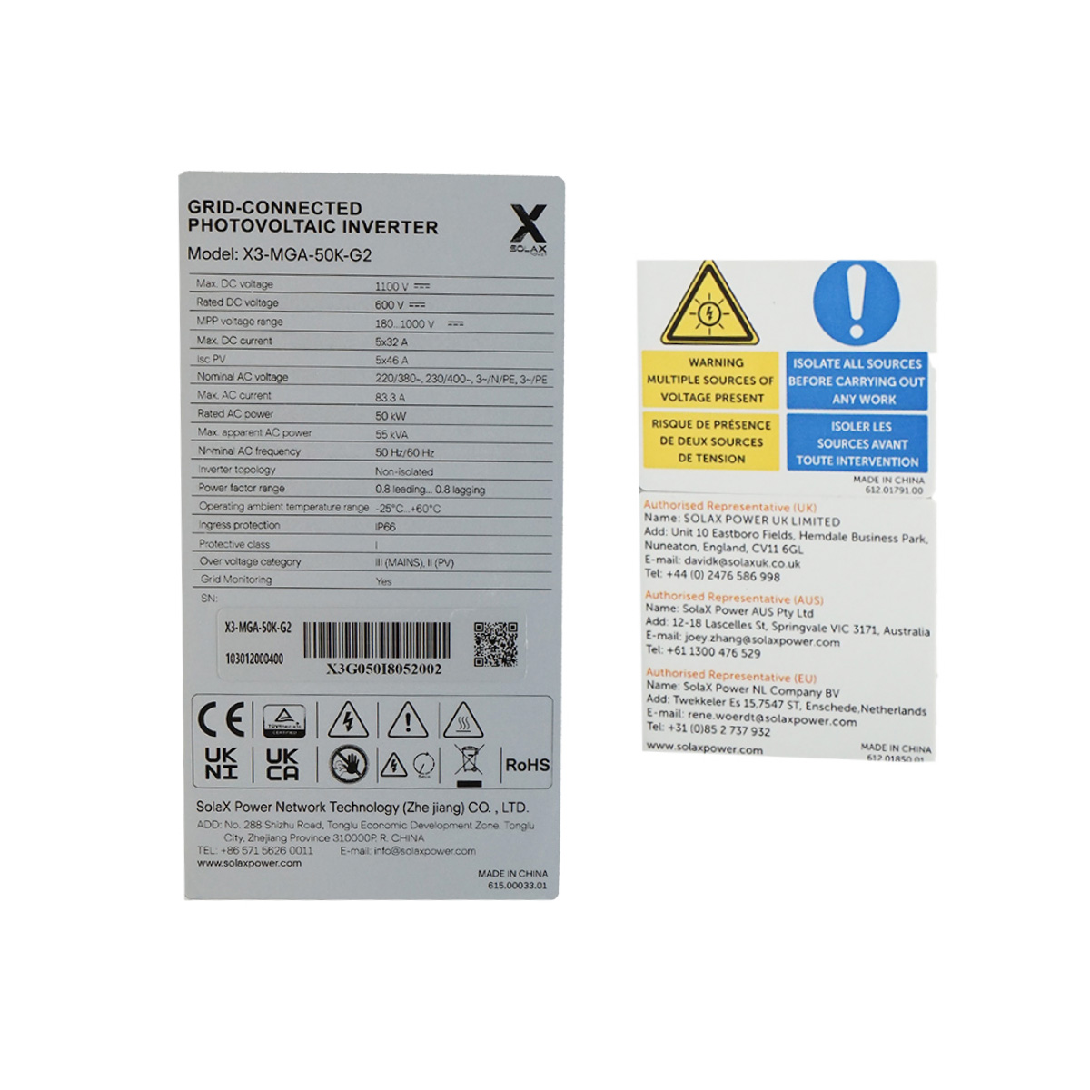 Invertor ON-GRID 50KW SOLAX X3-MGA-50K-G2, trifazic, prosumator 5xMPPT - imagine 8