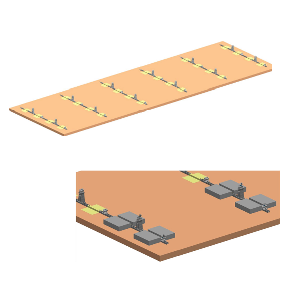 Sistem complet montare, structura terasa sud pentru 10 panouri solare fotovoltaice unghi 10 grade Breckner Germany - imagine 5