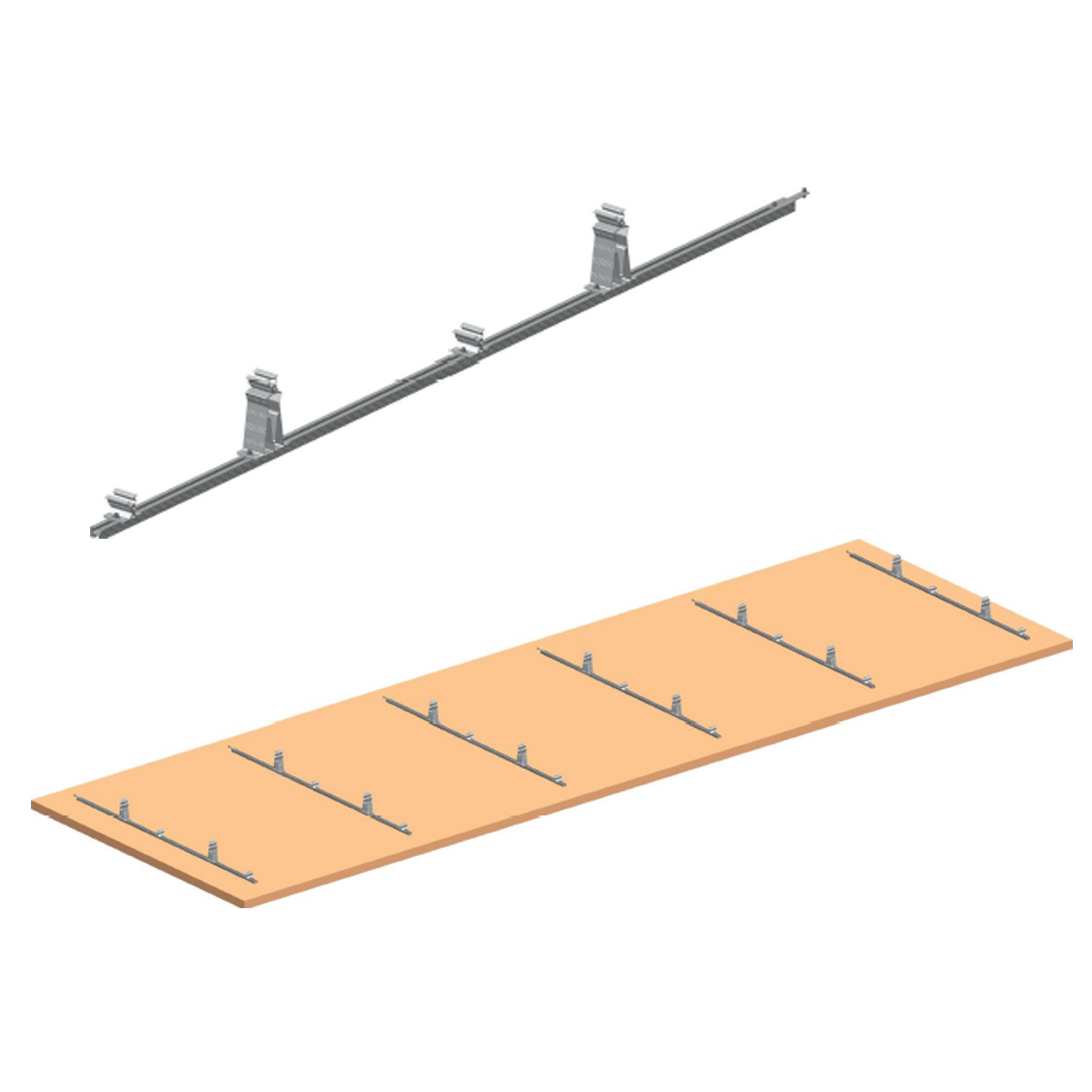 Sistem complet montare, structura terasa sud pentru 10 panouri solare fotovoltaice unghi 10 grade Breckner Germany - imagine 4
