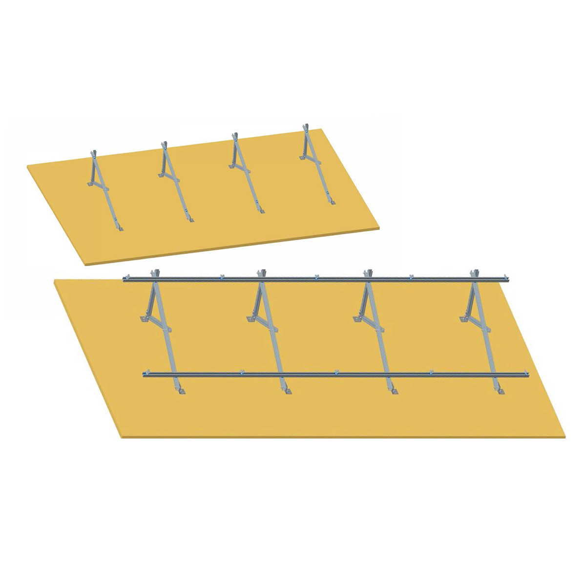Sistem complet montare, structura pe beton pentru 4 panouri solare fotovoltaice cu unghi 20 grade Breckner Germany - imagine 5