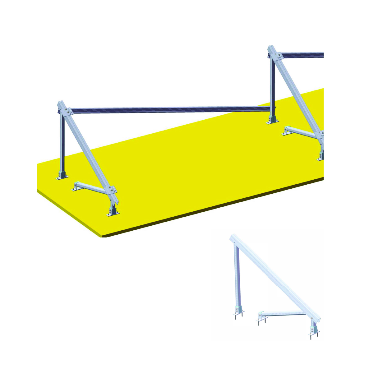 Sistem complet montare pe beton pentru 4 panouri solare fotovoltaice cu unghi 30 grade Breckner Germany - imagine 4