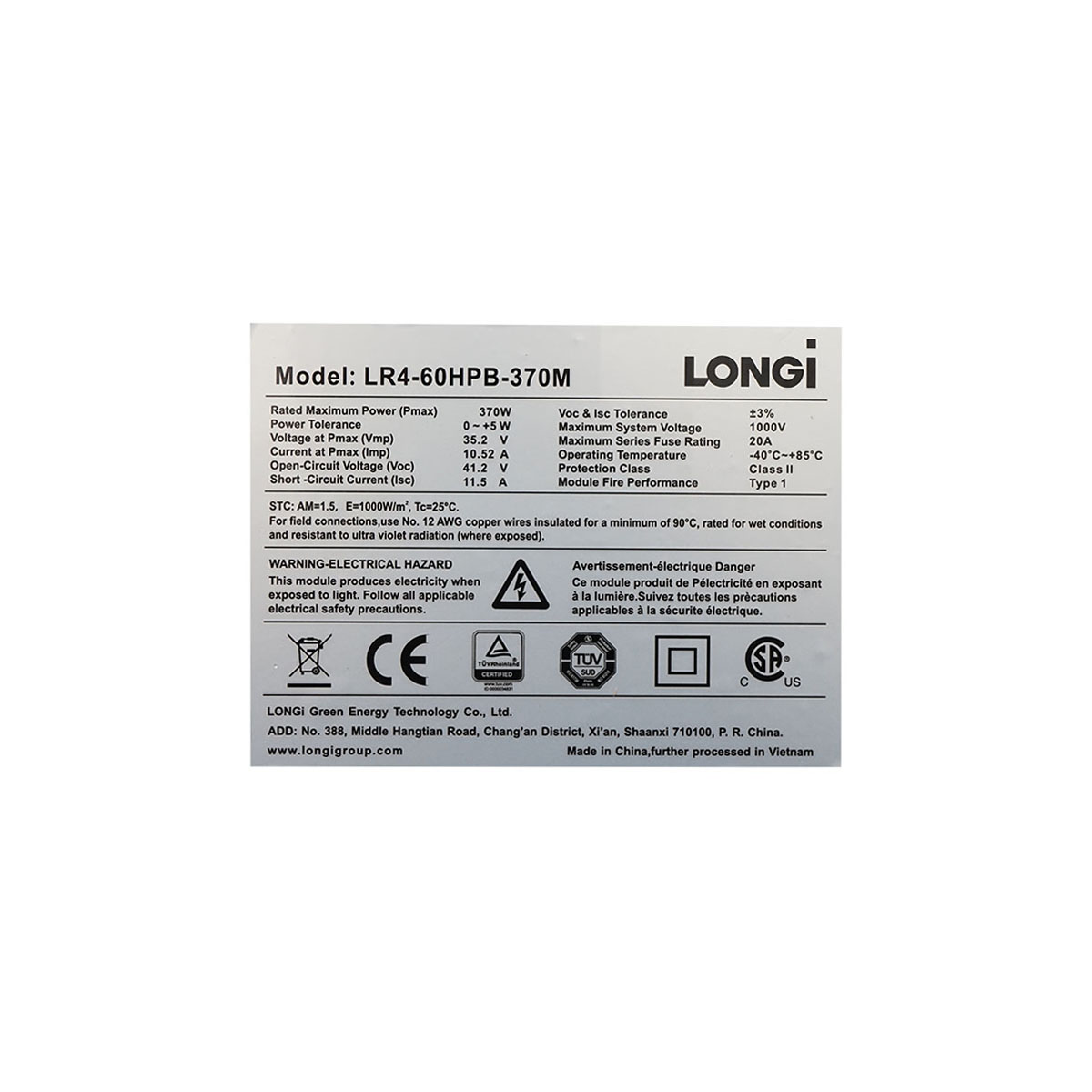 Panou solar 370W LONGi LR4-60HPB-370M, fotovoltaic monocristalin 1755x1038x35mm - imagine 4