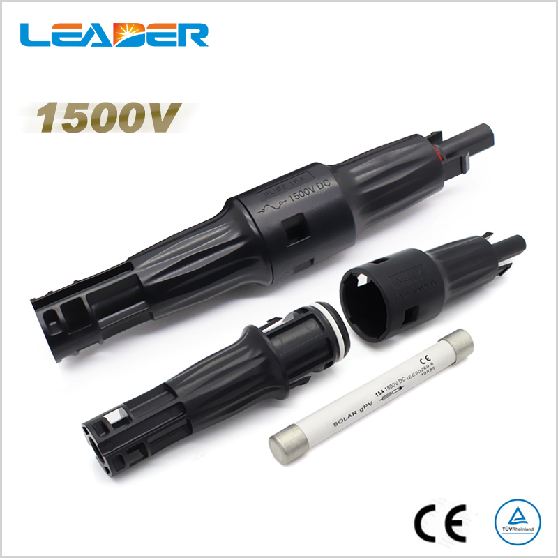 Conector MC4 cu siguranta fuzibila 10x85mm, 25A, 1500V DC pentru sisteme solare fotovoltaice IP67 Leader