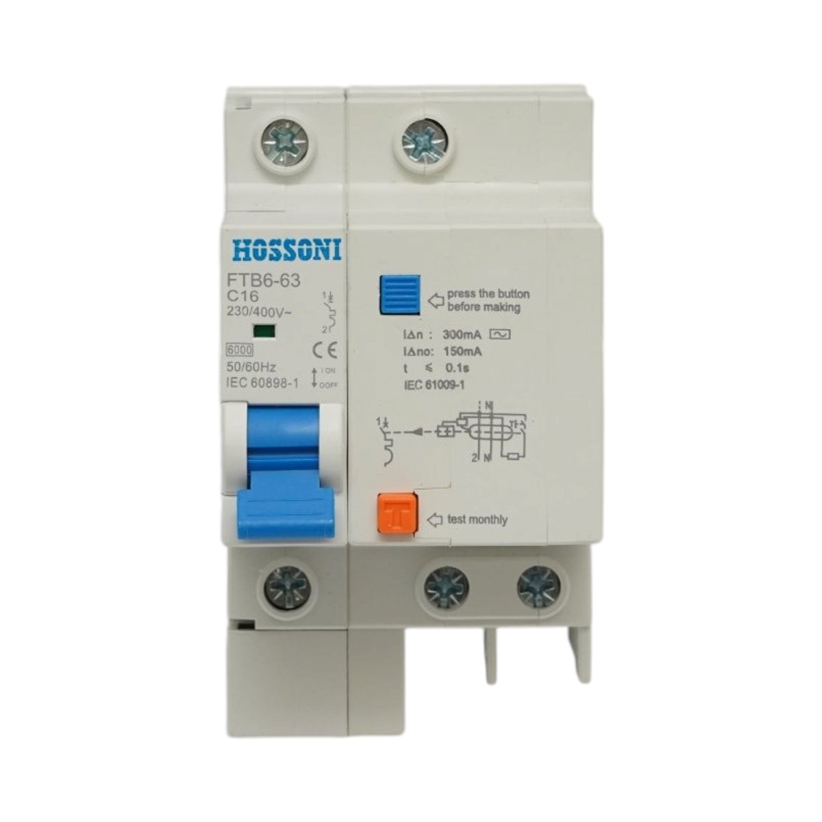 Siguranta diferentiala automata RCBO 1P+N, 16A 230/400V AC, 300mA FTB6-63