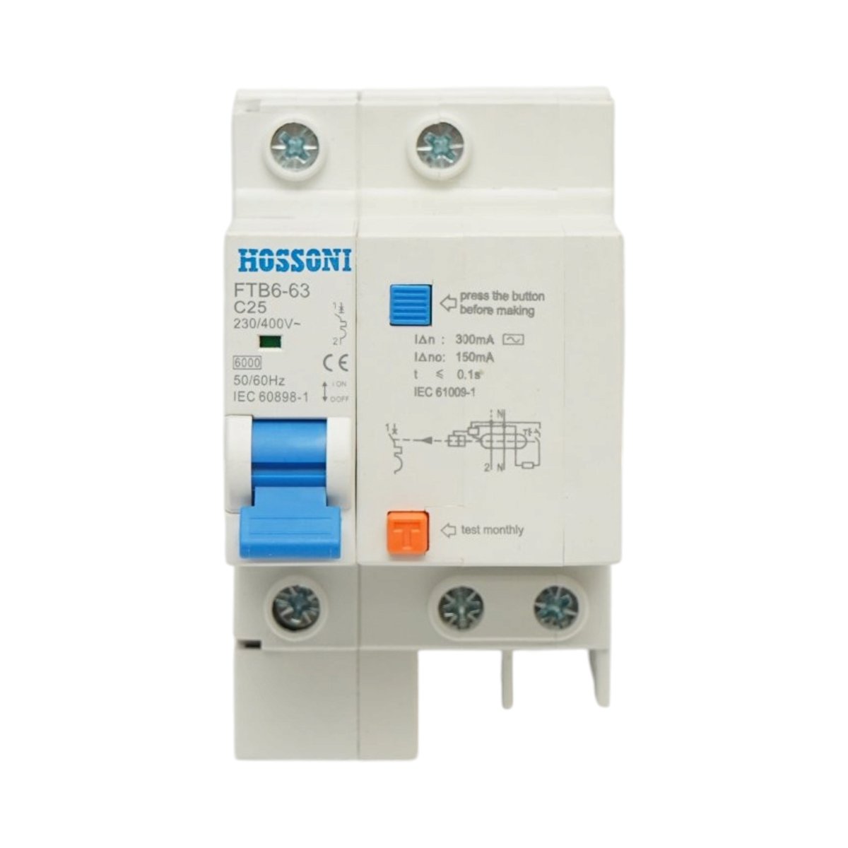 Siguranta diferentiala automata RCBO 1P+N, 25A 230V AC, 300mA FTB6-63