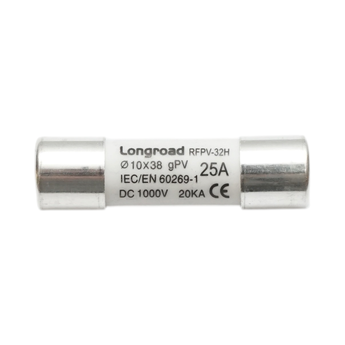 Siguranta fuzibila 10x38mm cilindrica gPV 25A, 1000V DC pentru sisteme fotovoltaice RFPV-32H Longroad