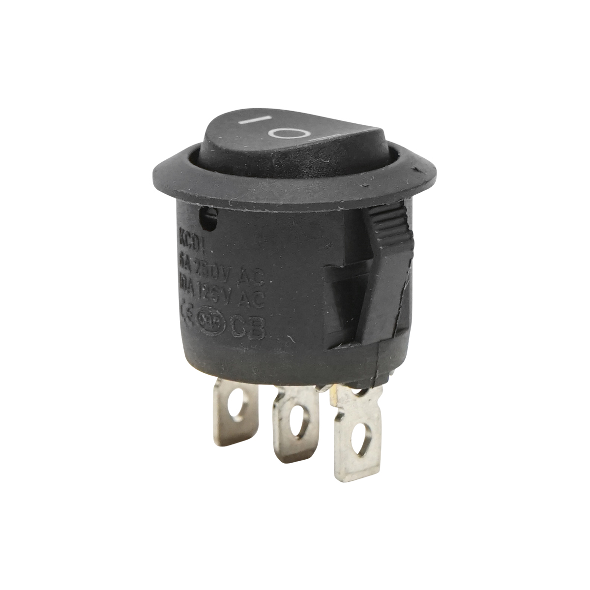 Intrerupator universal rotund 3 pini fi 20mm cu punct mort ON-OFF-ON I-O-II 6A 250VAC/10A 125VAC - imagine 2