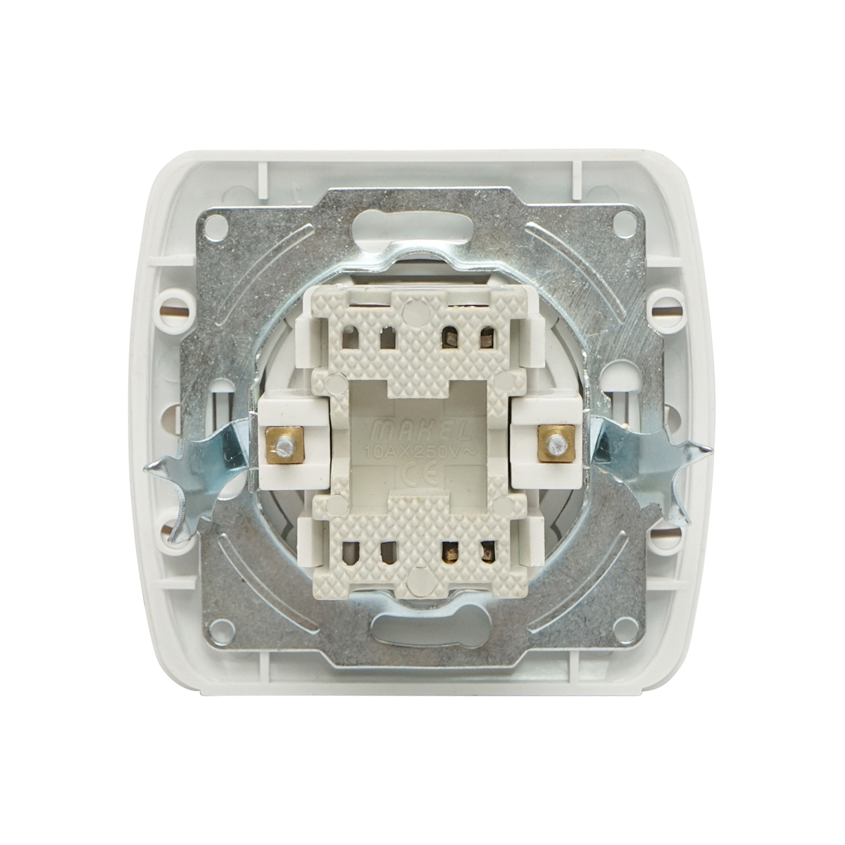 Intrerupator alb simplu ST MAKEL 220V - 250V, 10A incastrat, ceramica - imagine 2