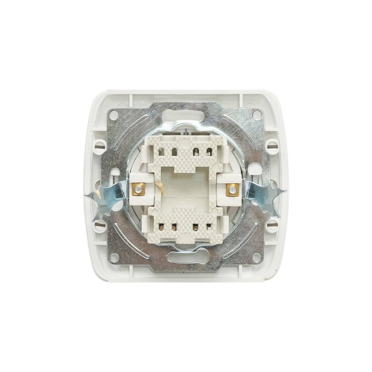 Intrerupator alb dublu ST MAKEL 220V - 250V, 10A incastrat, ceramica - imagine 2