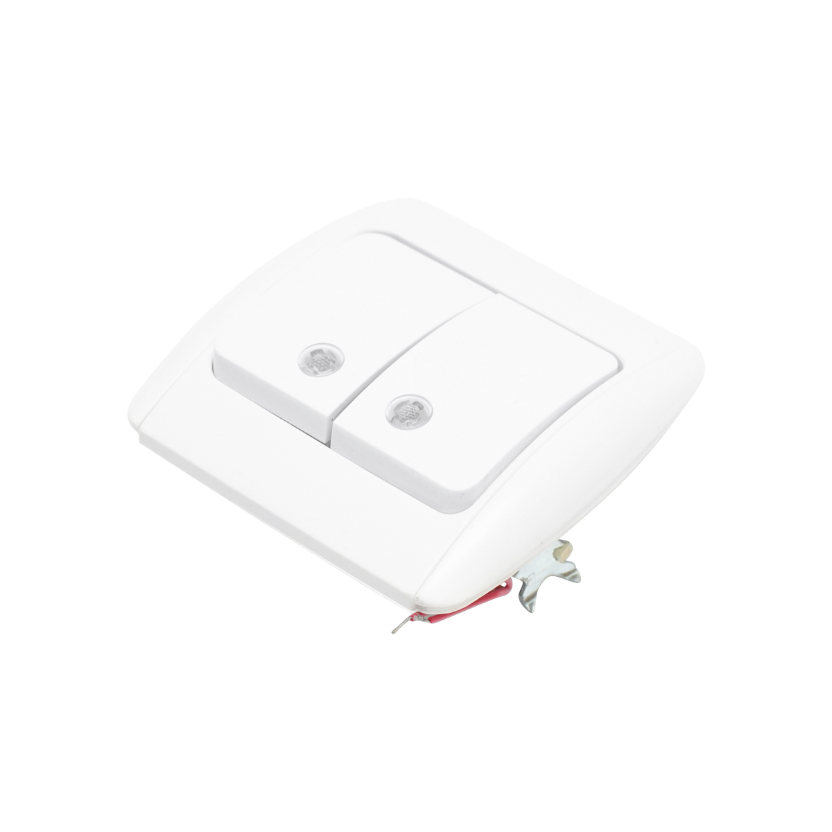 Intrerupator alb dublu ST MAKEL 220V - 250V, 10A incastrat, ceramica, cu indicator - imagine 3