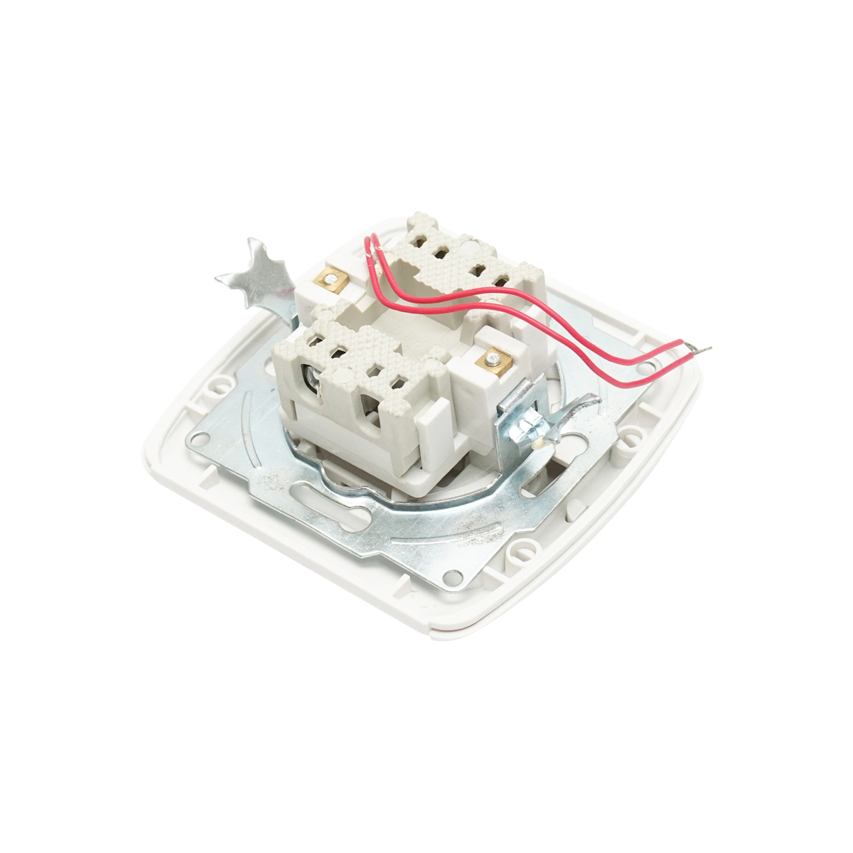 Intrerupator alb dublu ST MAKEL 220V - 250V, 10A incastrat, ceramica, cu indicator - imagine 4