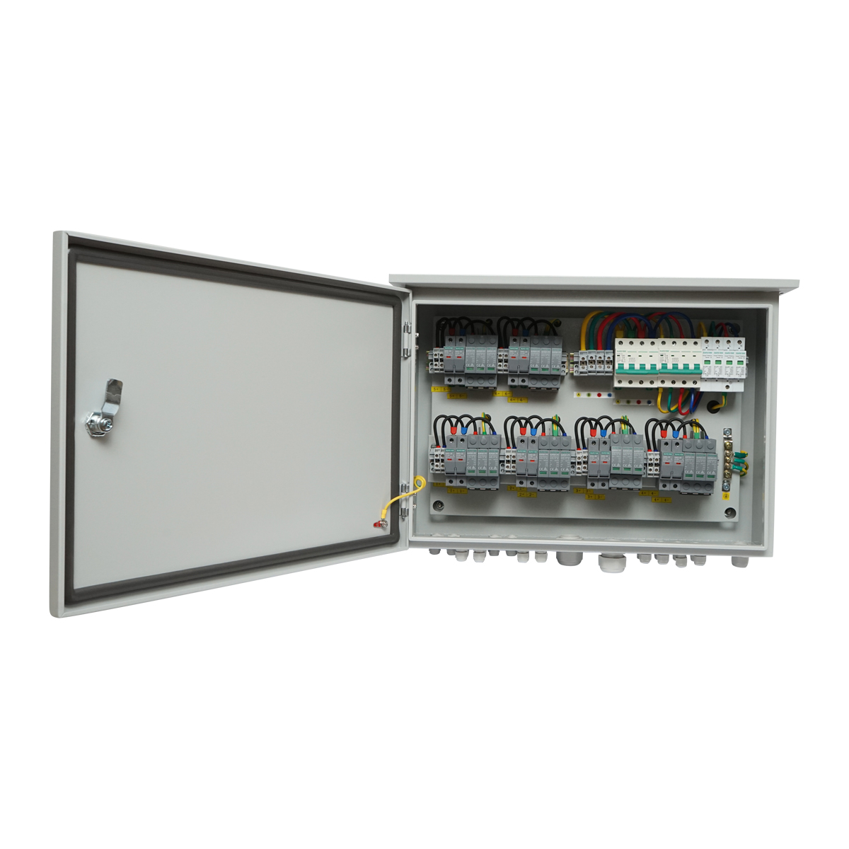 Tablou sigurante de protectie echipat 380V pentru sisteme fotovoltaice 20-30KW DC/AC cu 6 siruri/stringuri 63A, IP65 - imagine 6