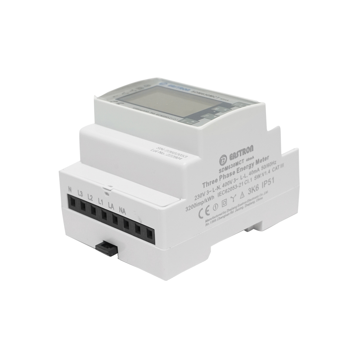 Kit smart meter Deye 380V, 120A, 40mA trifazic cu siguranta digitala split core SDM630MCT - imagine 4