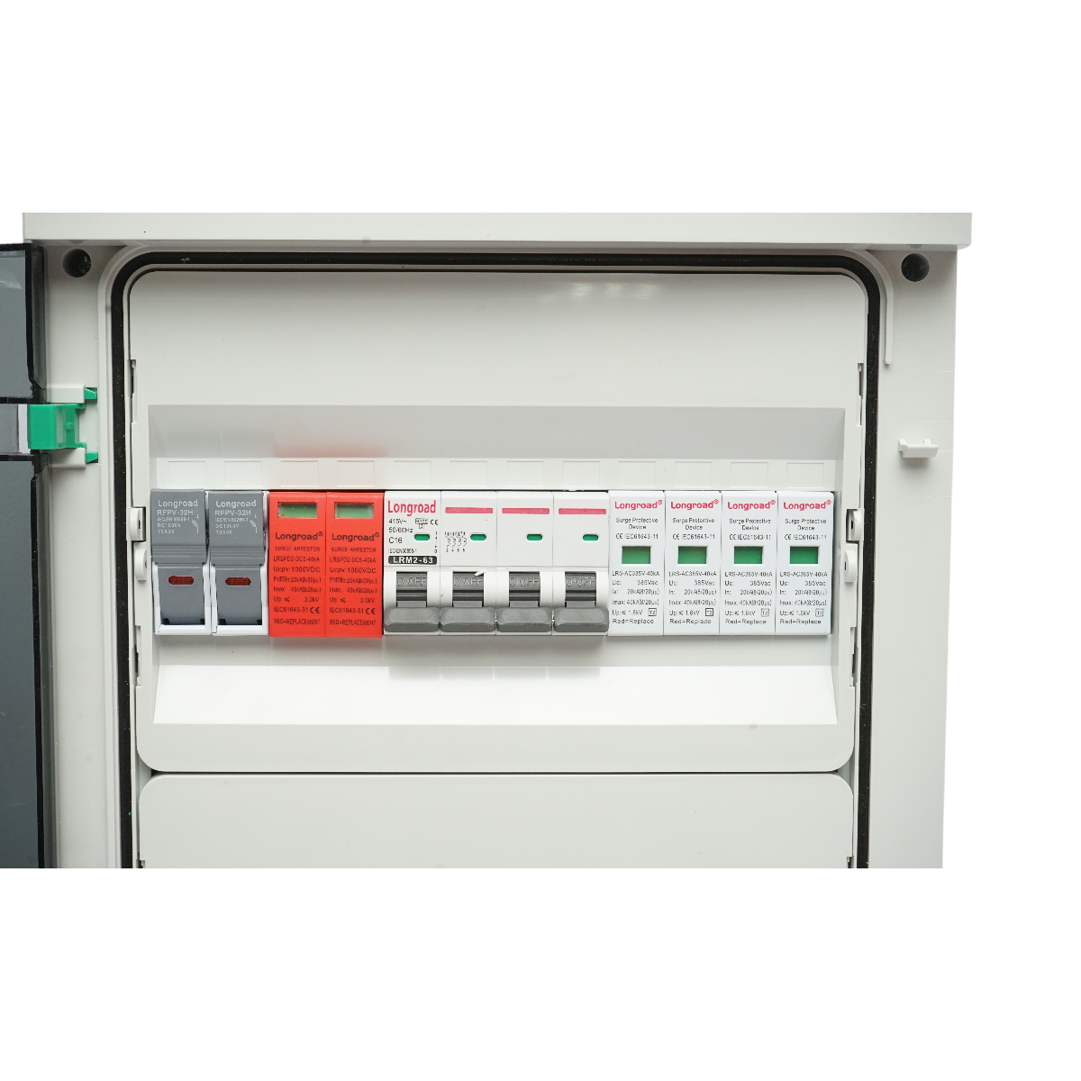 Tablou sigurante de protectie echipat 380V pentru sisteme fotovoltaice 5-10KW DC/AC cu 2 siruri/stringuri - imagine 5