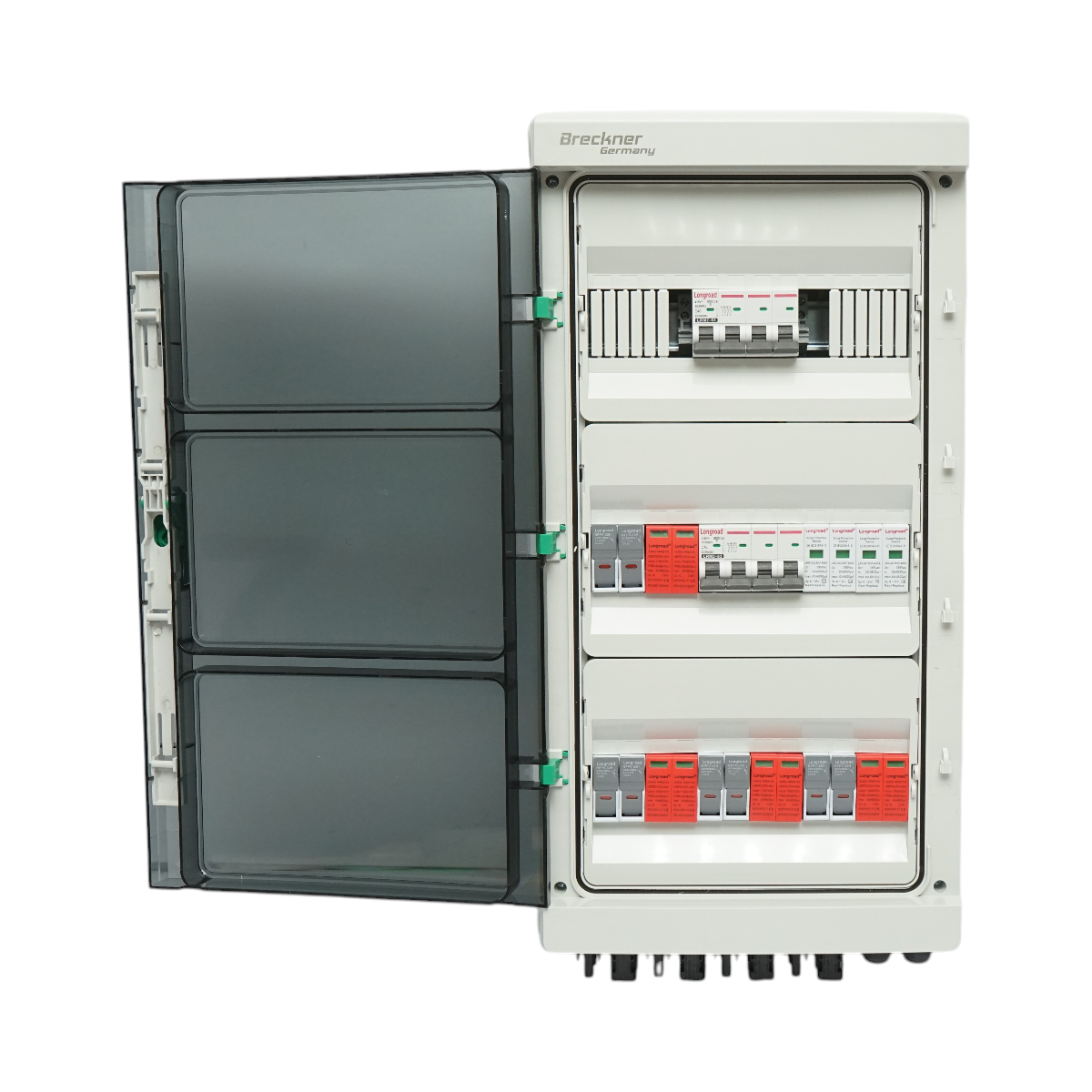 Tablou sigurante de protectie echipat 380V pentru sisteme fotovoltaice 10-20KW DC/AC cu 4 siruri/stringuri