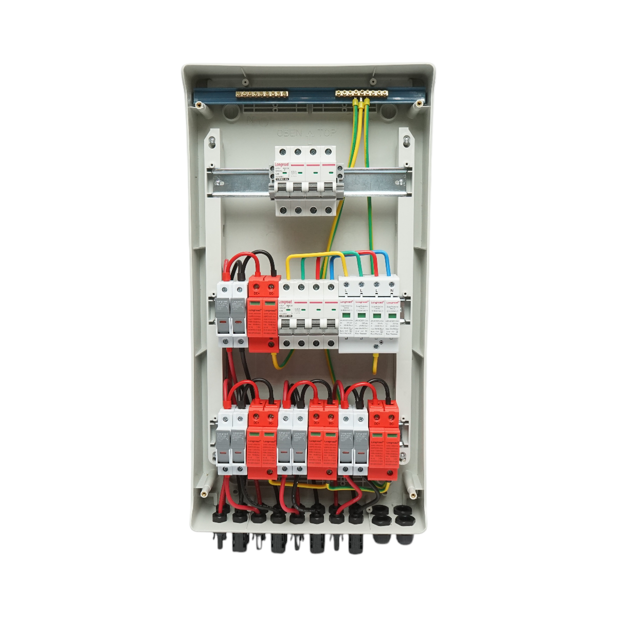 Tablou sigurante de protectie echipat 380V pentru sisteme fotovoltaice 10-20KW DC/AC cu 4 siruri/stringuri - imagine 4