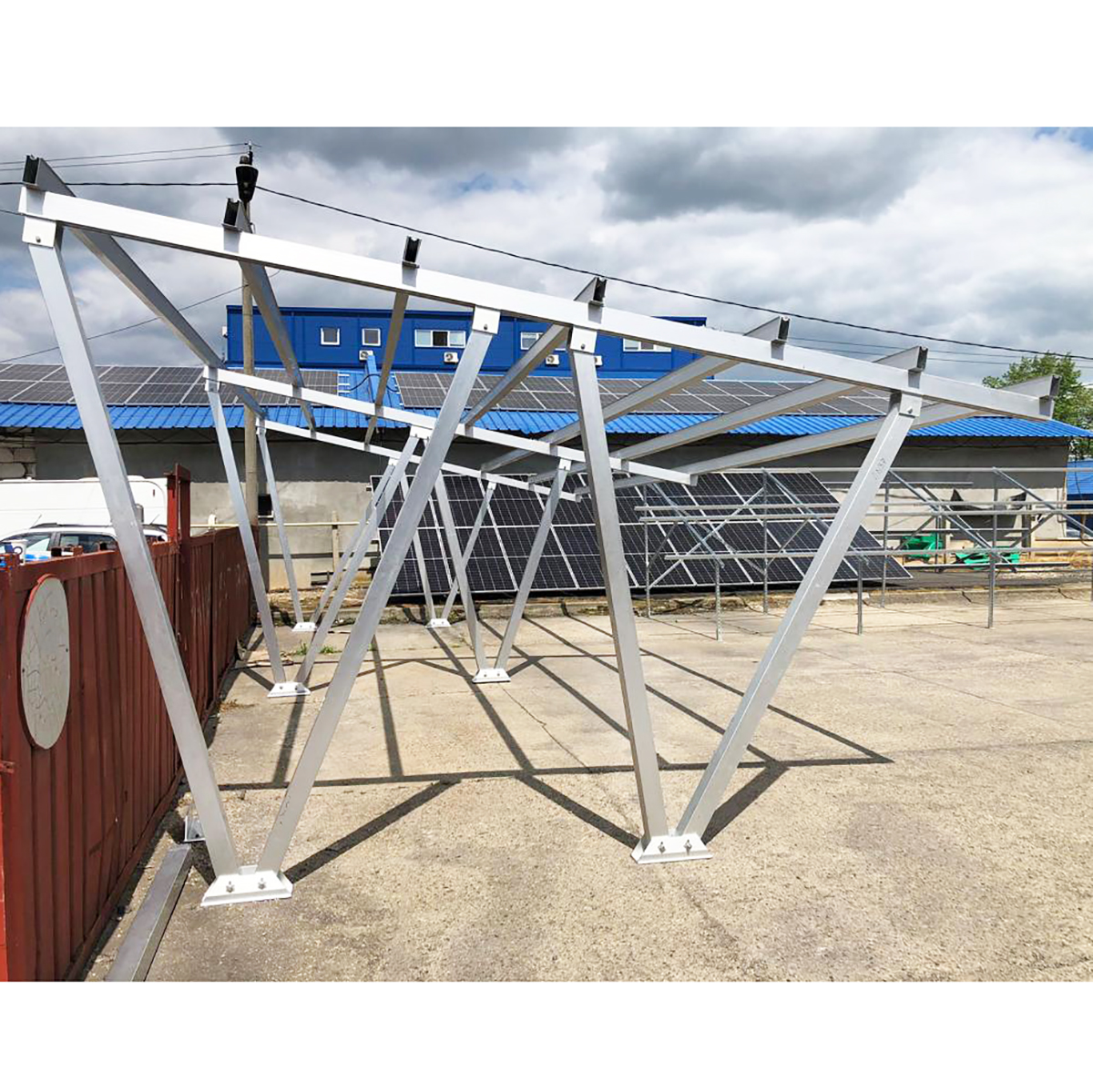 Carport 4 masini din aluminiu cu sistem printeri panouri solare fotovoltaice 13.75KW - imagine 3