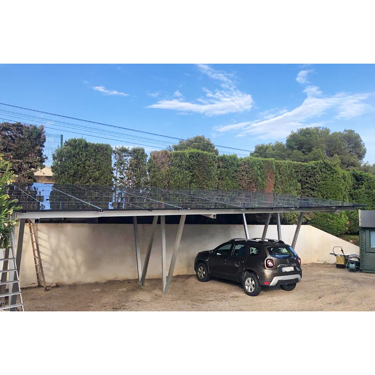 Carport 4 masini din aluminiu cu sistem printeri panouri solare fotovoltaice 13.75KW - imagine 5