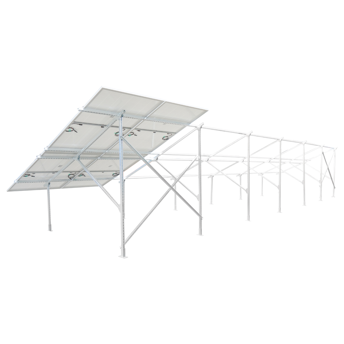 Sistem complet montare, structura pe sol pentru 22 panouri solare fotovoltaice 13KW unghi 25 grade Breckner Germany - imagine 3