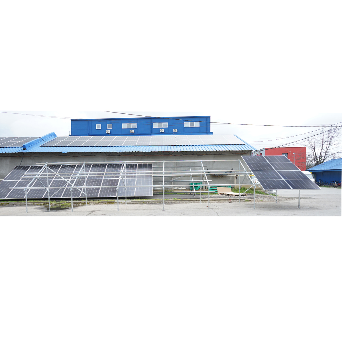 Sistem complet montare, structura pe sol pentru 22 panouri solare fotovoltaice 13KW unghi 25 grade Breckner Germany - imagine 6