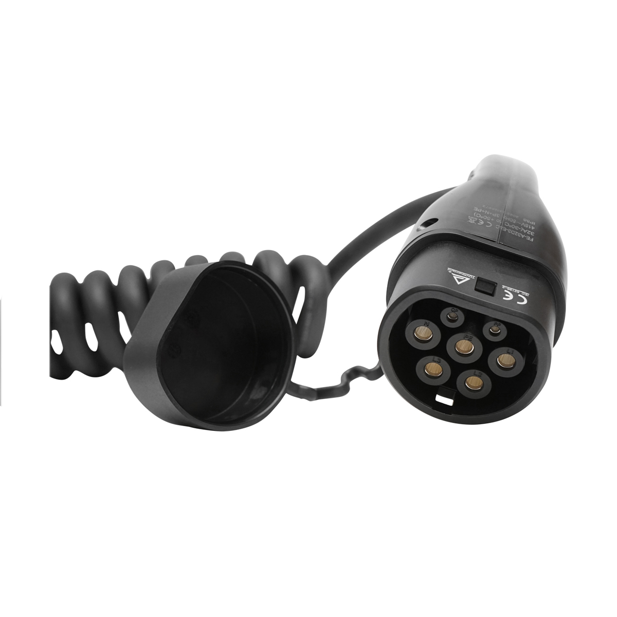 Cablu spiralat incarcare 380V, 5M, Type 2, pentru masini electrice 22KW, 32A, trifazic IP55 - imagine 2