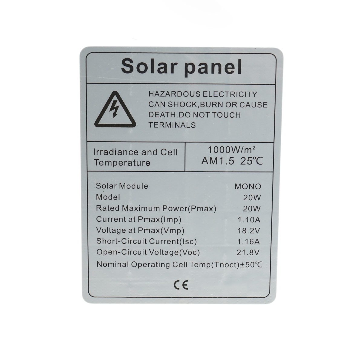 Panou solar 20W fotovoltaic monocristalin 400x300x17mm THOR - imagine 5