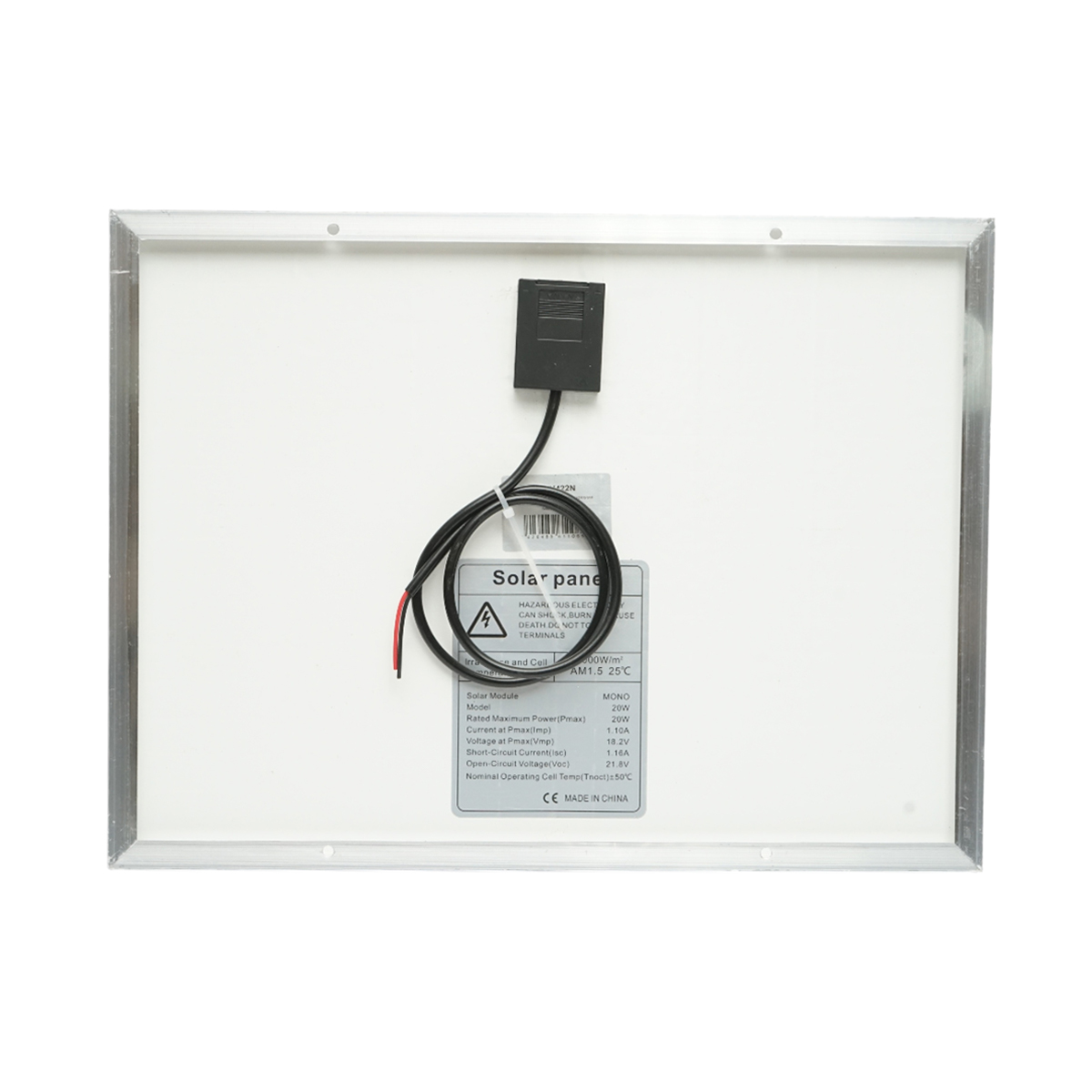 Panou solar 20W fotovoltaic monocristalin 400x300x17mm THOR - imagine 3