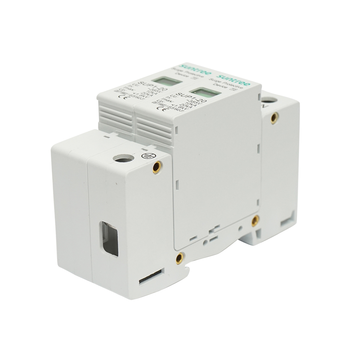 Descarcator la supratensiune cu semnalizare pentru sisteme fotovoltaice, 2P, SUP1-20, 385V Suntree - imagine 3