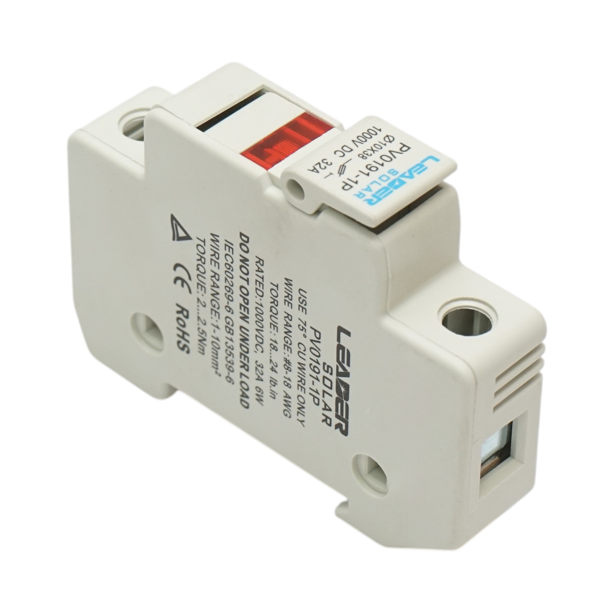 Soclu, separator fuzibil gPV 1P, 1100V, 32A pentru sisteme fotovoltaice Leader - imagine 3