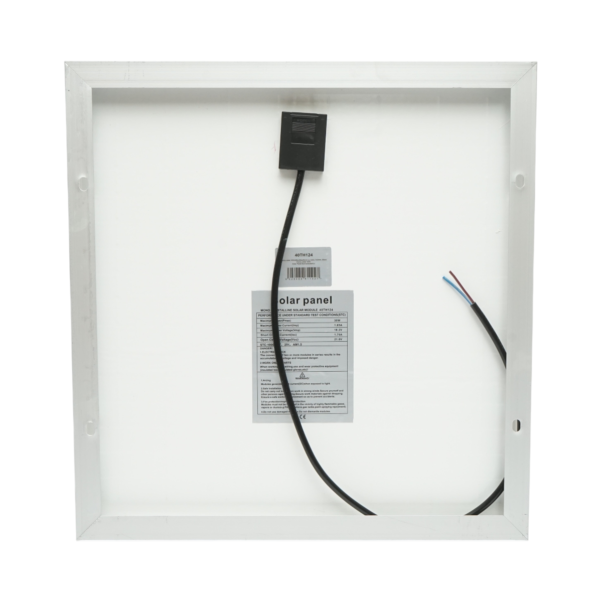 Panou solar 30W fotovoltaic monocristalin 420x405x25mm THOR - imagine 3