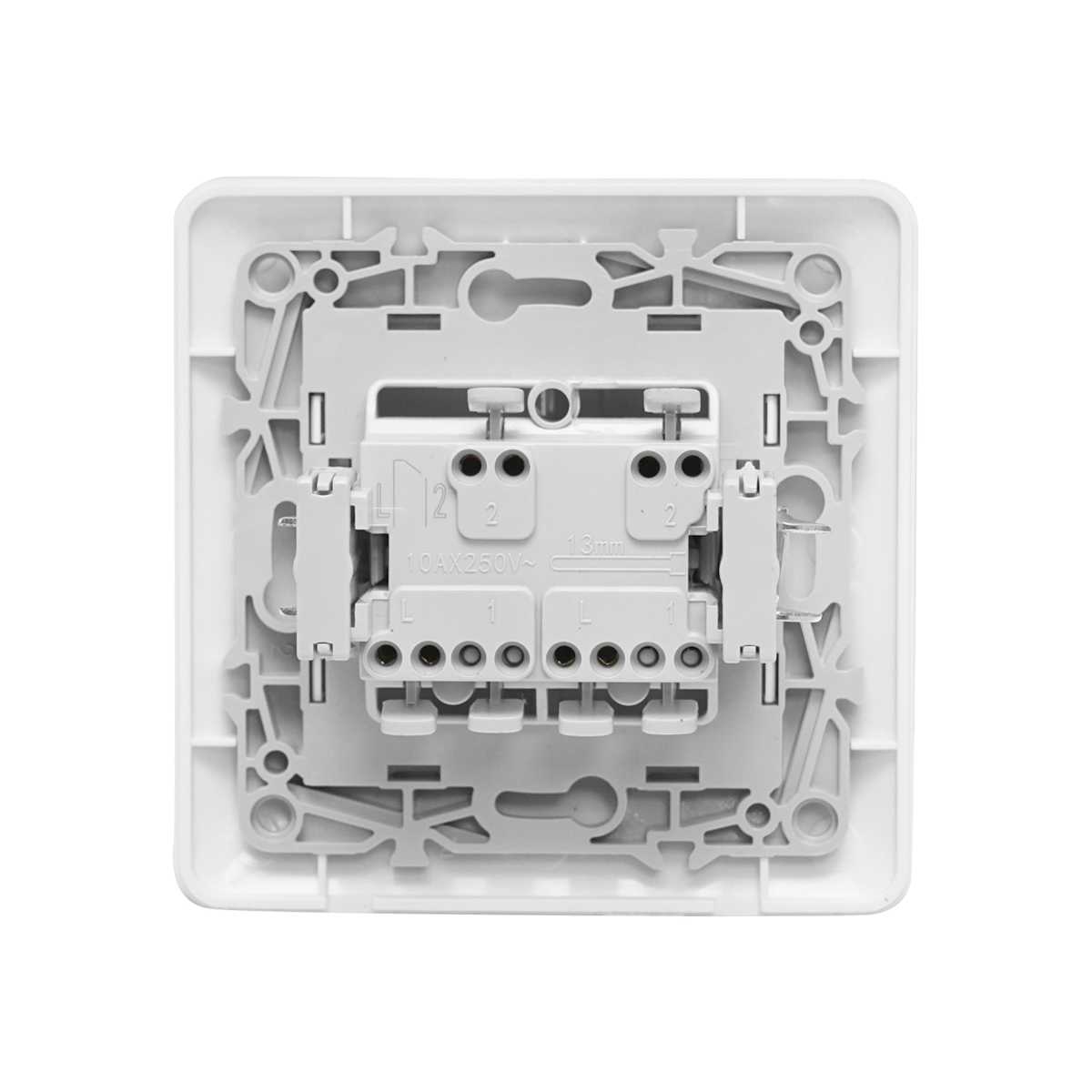 Intrerupator alb dublu ST 220V - 250V, 10A incastrat - imagine 3