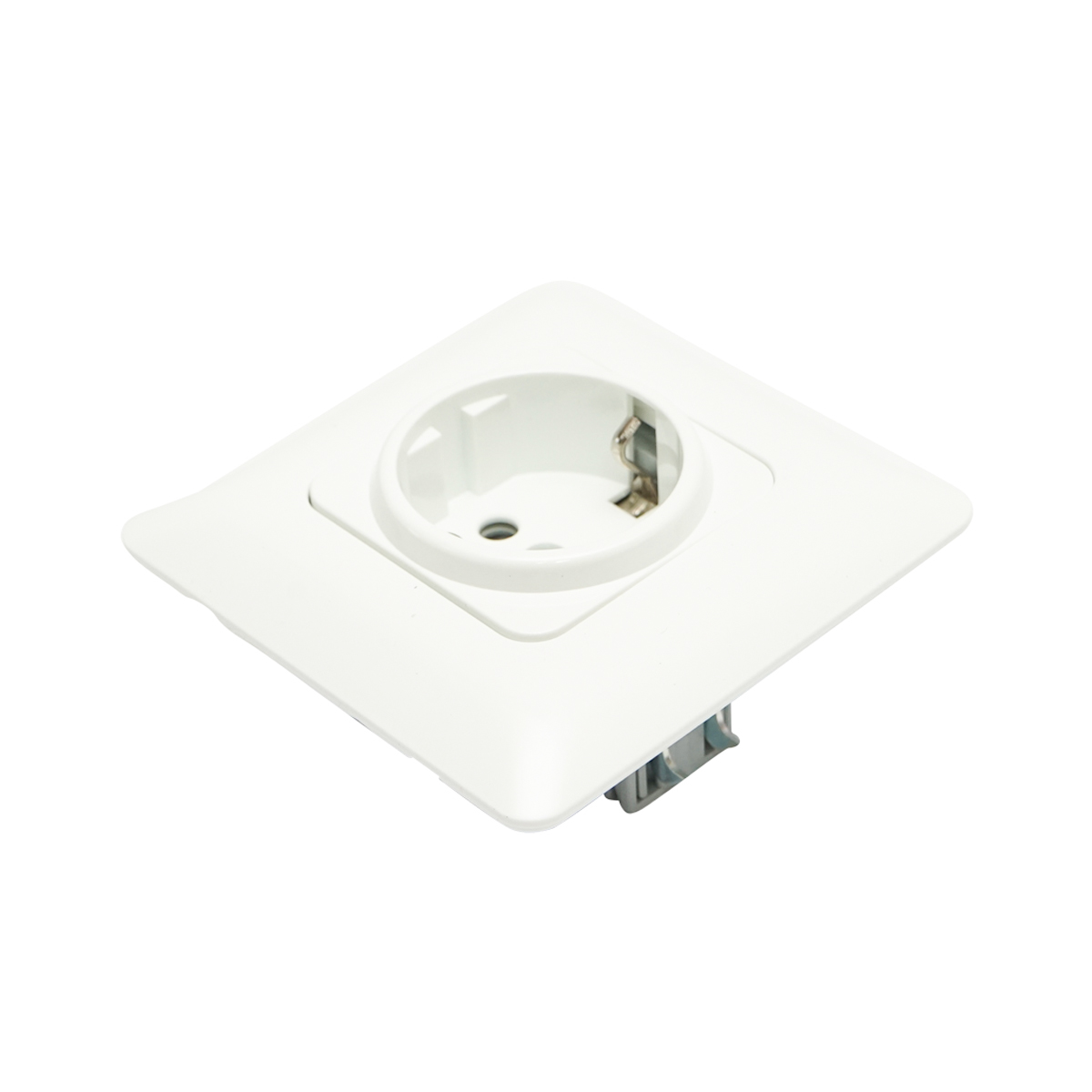 Priza Schuko simpla cu impamantare alba ST 220V - 250V, 16A incastrat - imagine 4