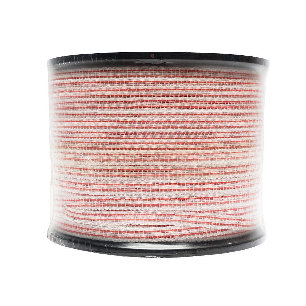 Rola banda rosu-alb 10mm insertie metalica 4x0.16mm SS, rezistenta 13 Ohm/m, 250m gard electric Mezofarm - imagine 4