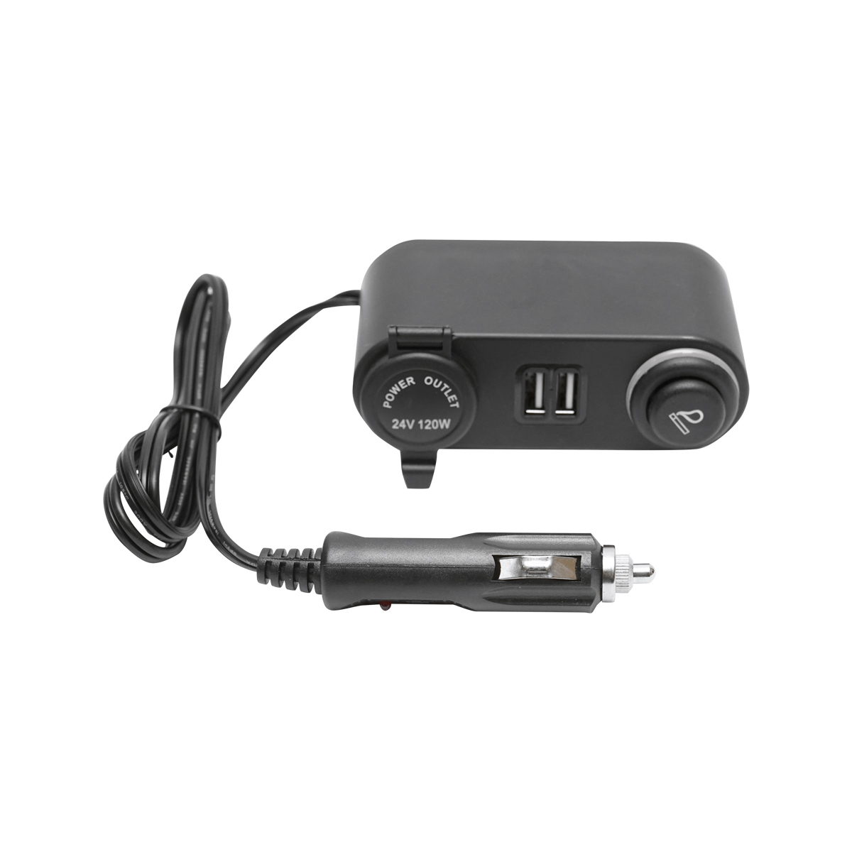 Prelungitor priza auto cu priza 24V, bricheta si 2xUSB