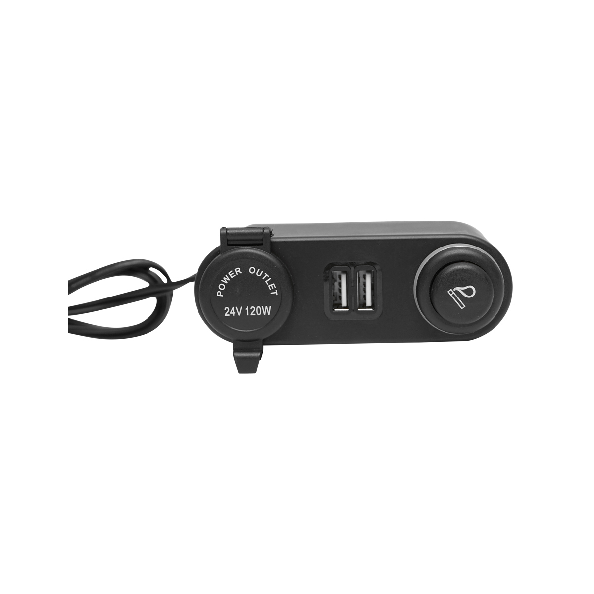 Prelungitor priza auto cu priza 24V, bricheta si 2xUSB - imagine 2