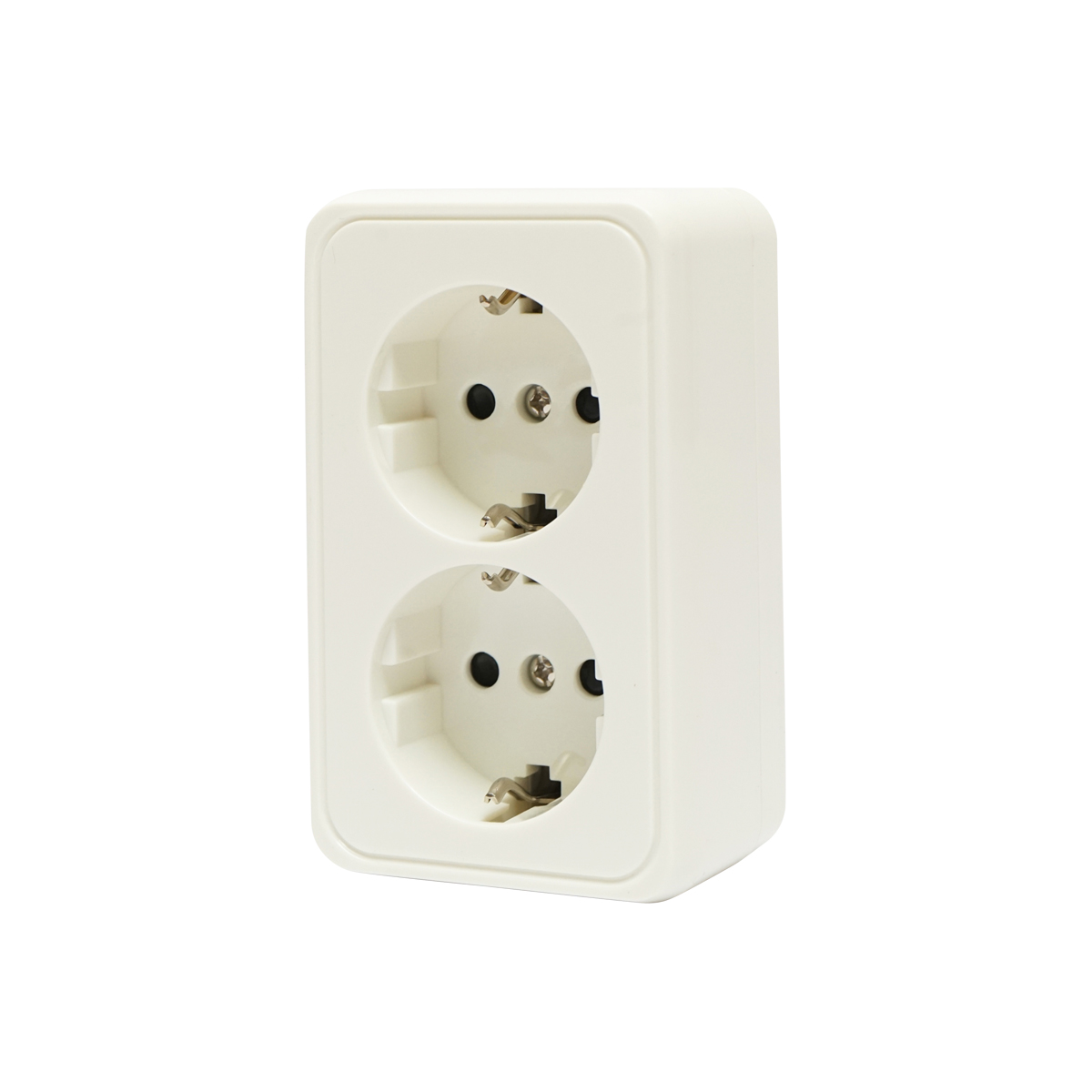 Priza Schuko dubla cu impamantare alba PT 16A, 250V aplicata cu protectie pentru copii Breckner Germany - imagine 2