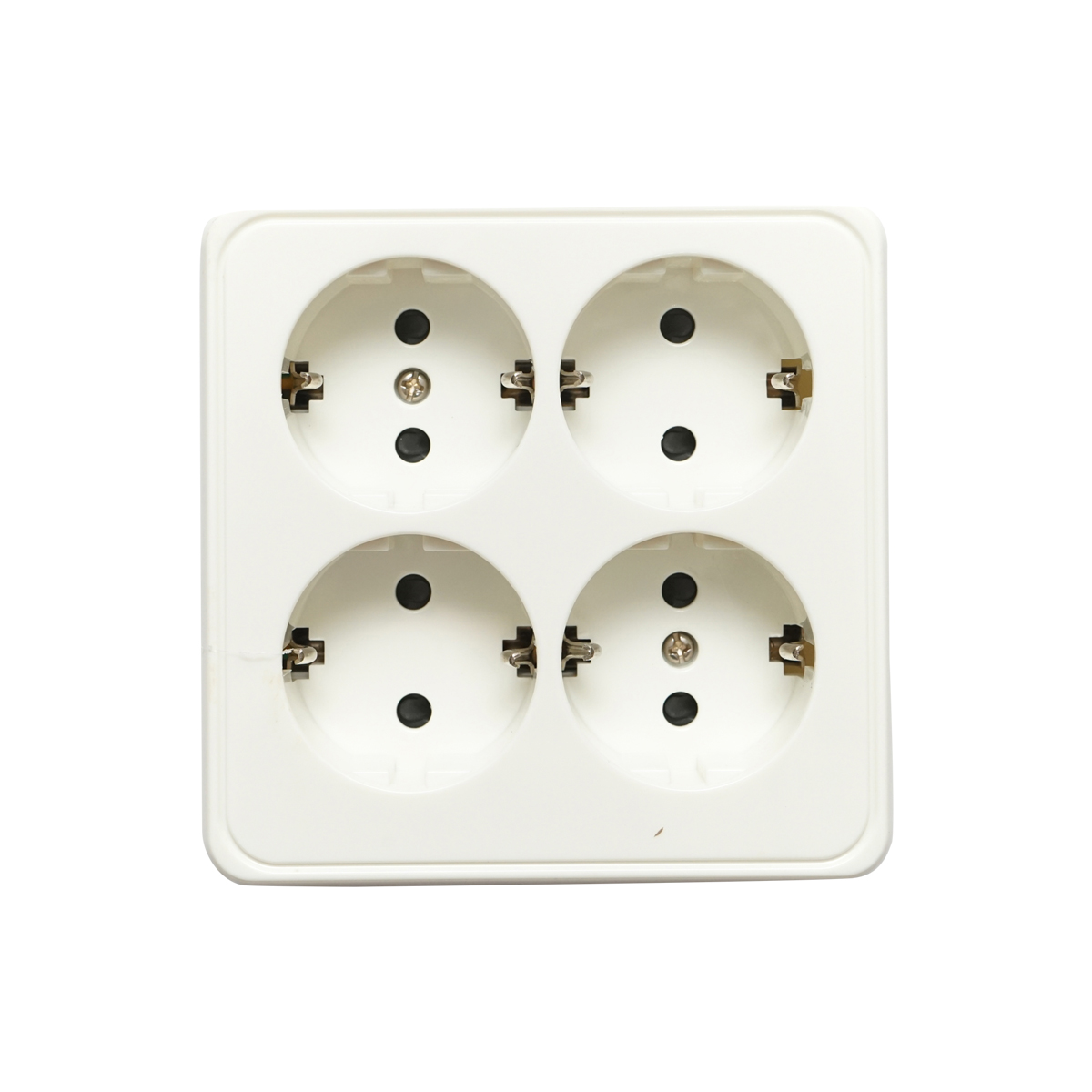 Priza Schuko cu 4 intrari, impamantare alba PT 16A, 250V aplicata cu protectie pentru copii Breckner Germany