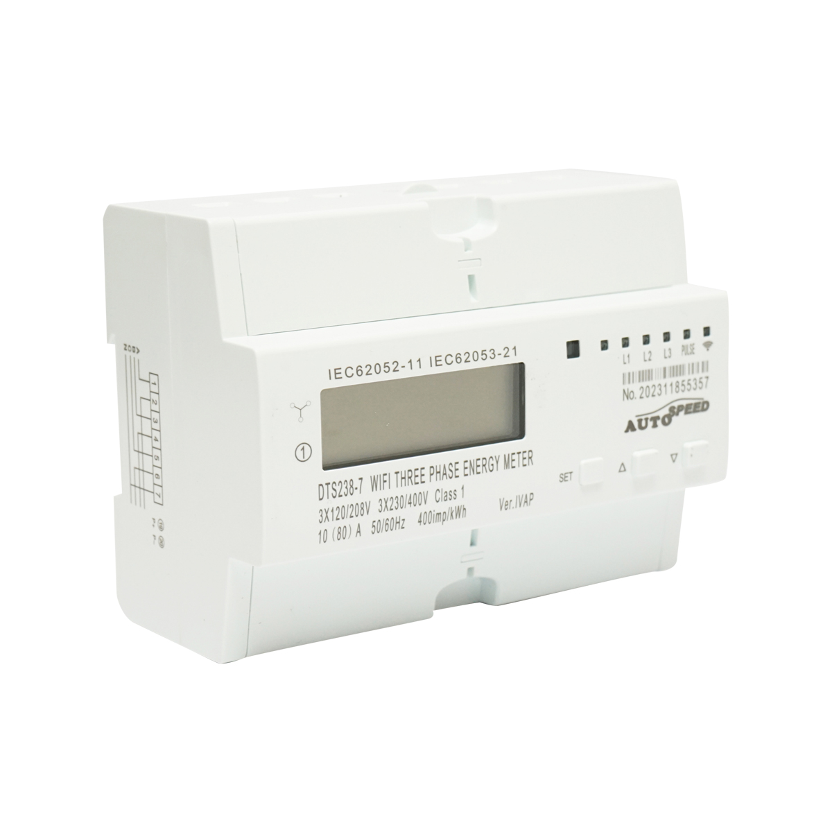 Smart Meter trifazic 380V, 80A, DTS238-7 WIFI compatibil cu Tuya, Smart Life, contor inteligent energie si putere electrica - imagine 3
