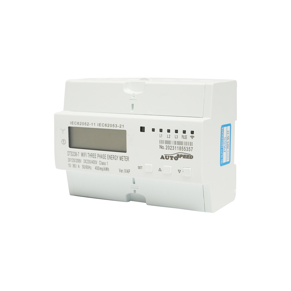 Smart Meter trifazic 380V, 80A, DTS238-7 WIFI compatibil cu Tuya, Smart Life, contor inteligent energie si putere electrica - imagine 2