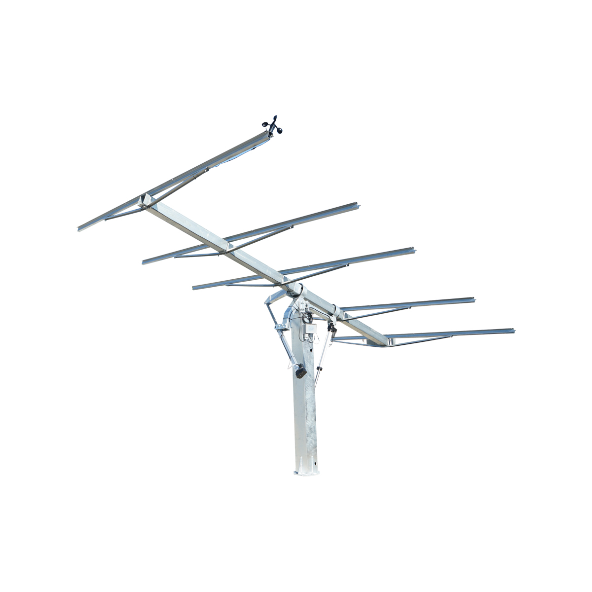 Sistem complet montare, structura tracker solar automat 4.7 KW, 8 panouri de 590W cu GPS si senzor vant Breckner Germany - imagine 4