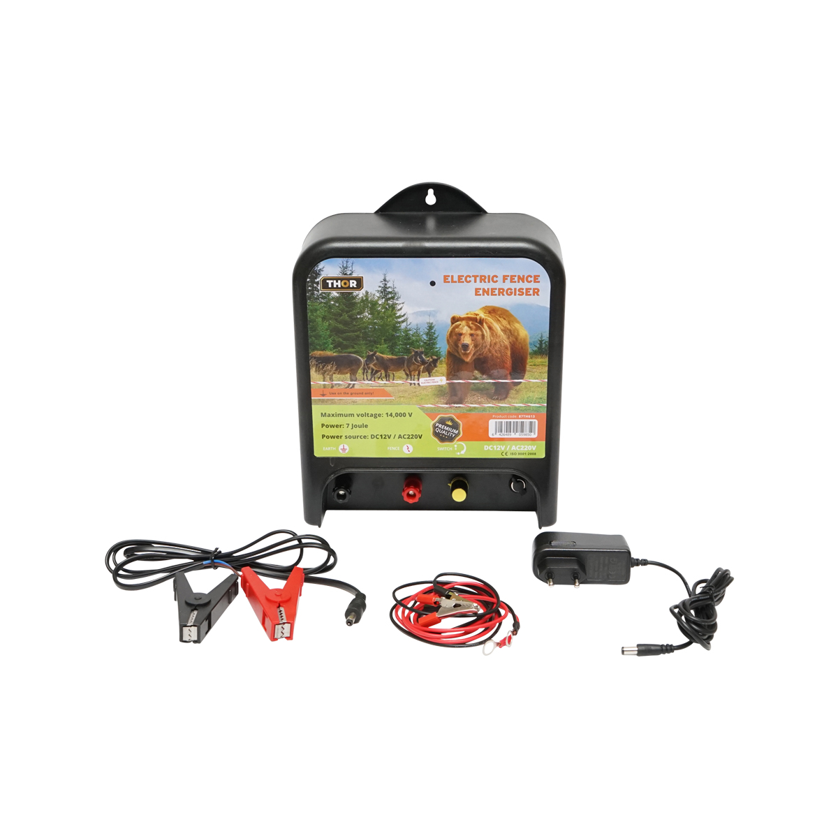 Aparat generator impulsuri DC 220V/AC 12V, 7 Joule bovine-urs-mistret gard electric Thor - imagine 4