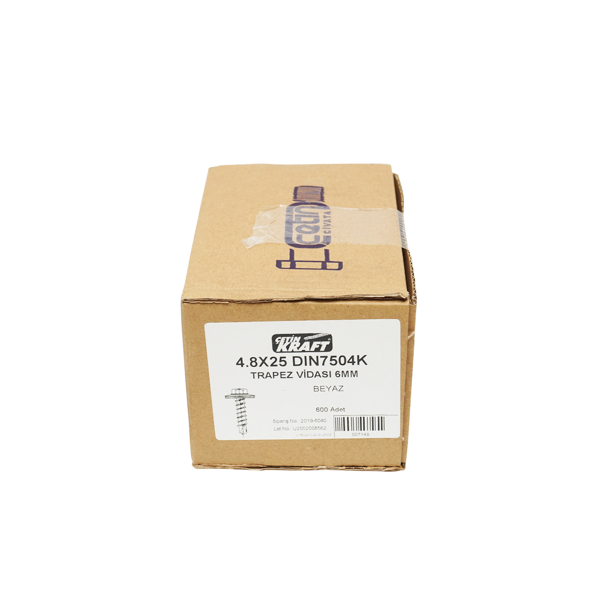 Set 600 buc suruburi autoforante cap hexagonal cu saiba EPDM 4.8x25mm DIN7504K - imagine 4