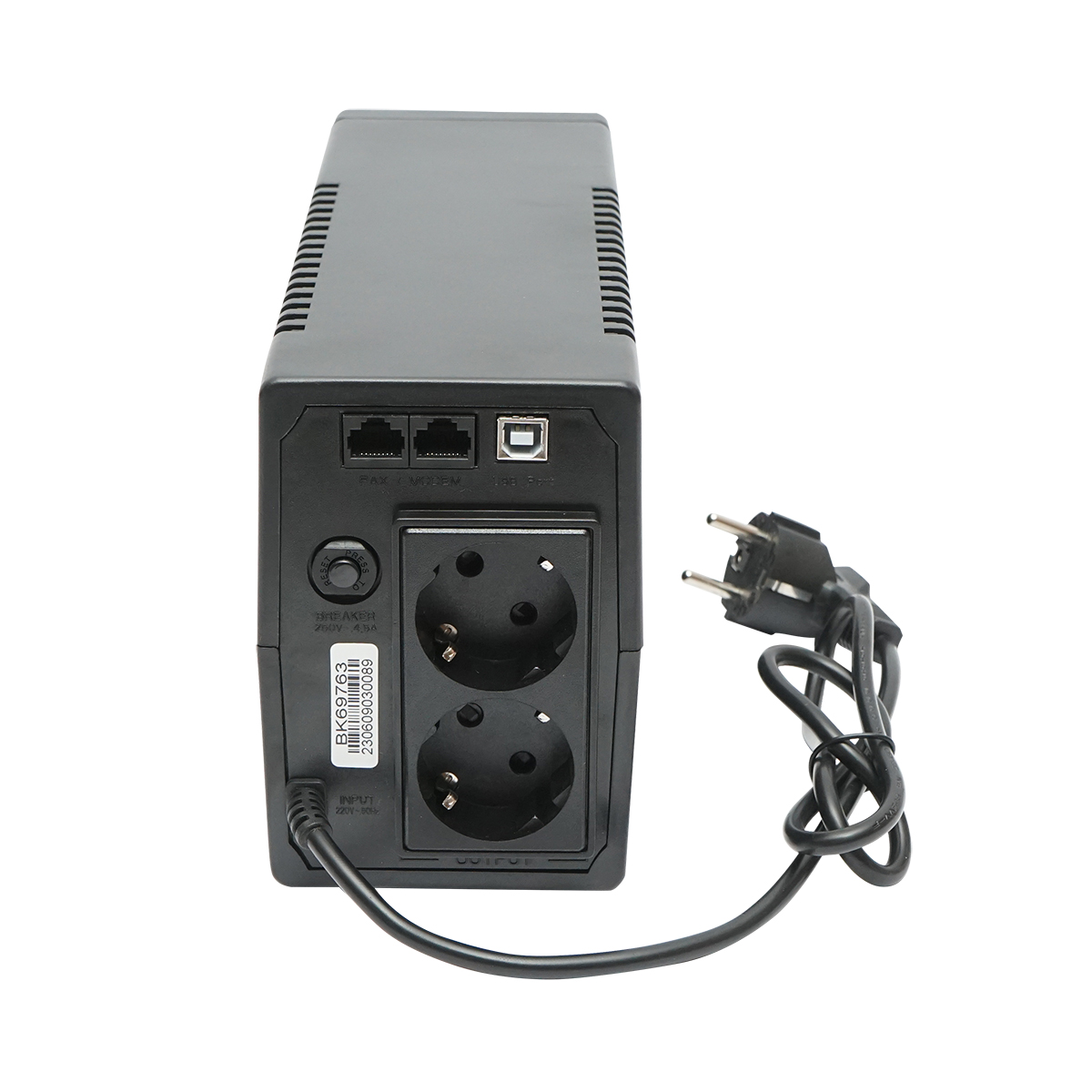UPS 600VA/360W cu baterie 7Ah si 2 prize schuko, LCD, USB, AVR Breckner Germany - imagine 4