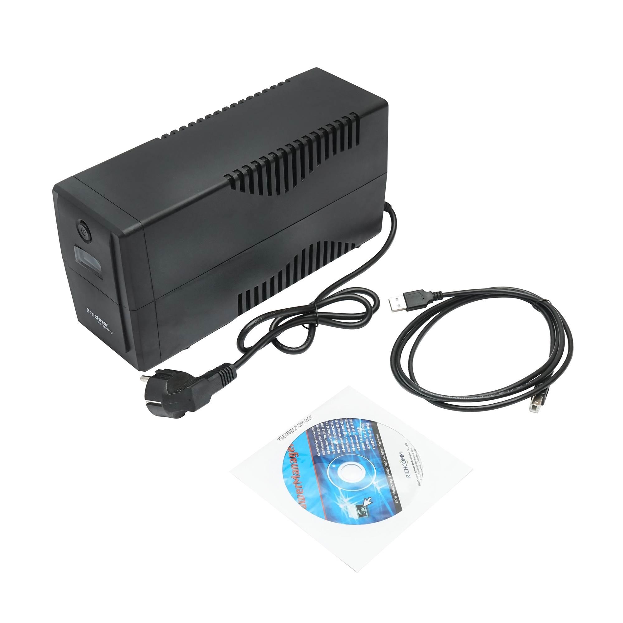 UPS 800VA/480W cu baterie 9Ah si 2 prize schuko, LCD, USB, AVR Breckner Germany - imagine 3