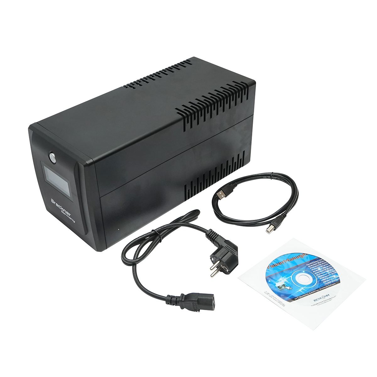 UPS 1500VA/900W cu baterii 2x9Ah si 4 prize schuko, LCD, USB, AVR Breckner Germany - imagine 6