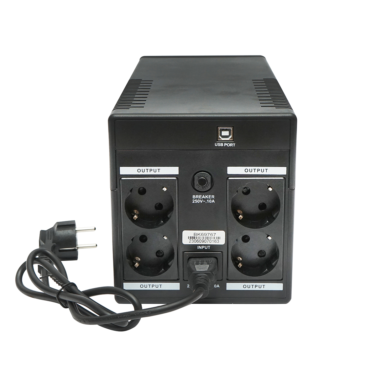 UPS 1500VA/900W cu baterii 2x9Ah si 4 prize schuko, LCD, USB, AVR Breckner Germany - imagine 5