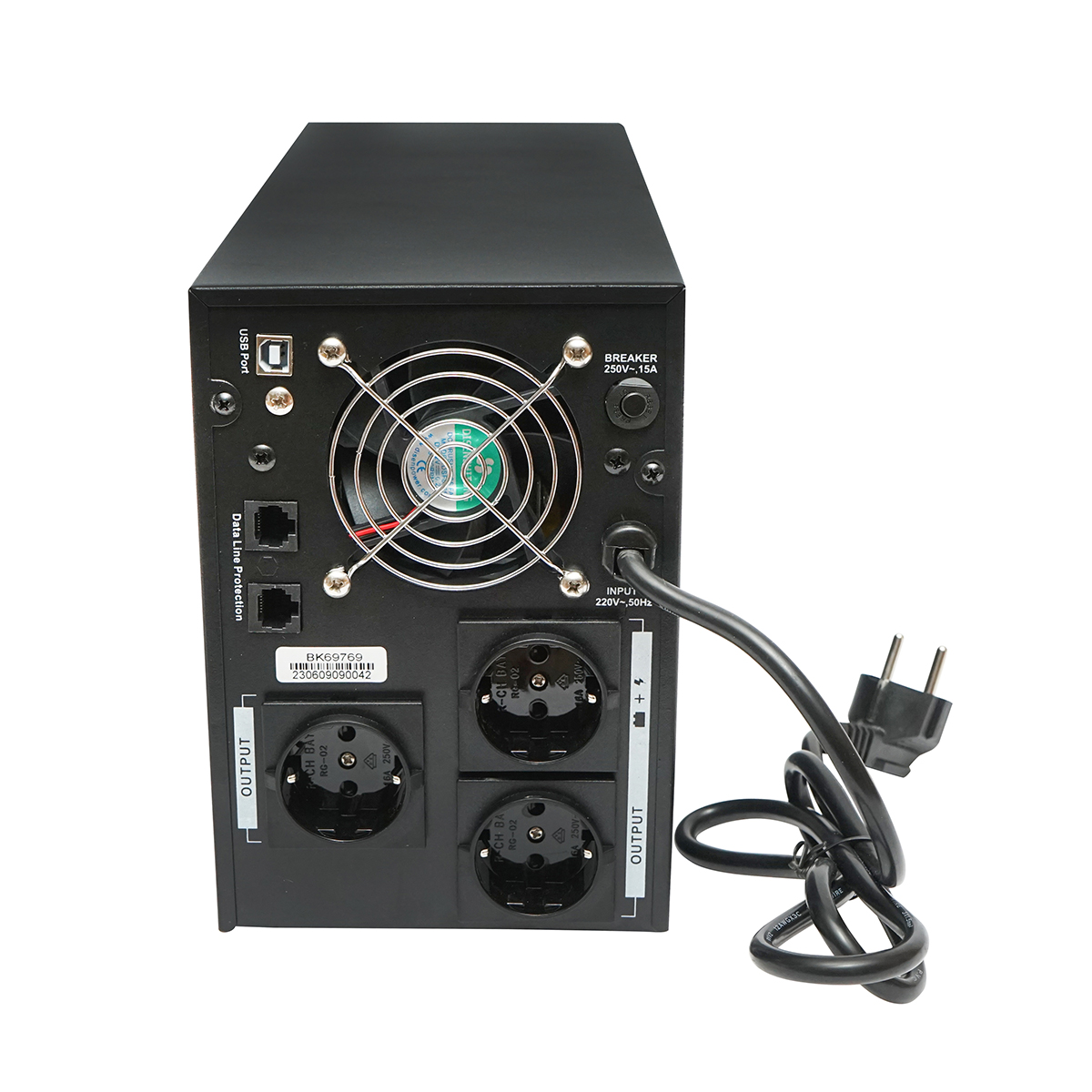 UPS 3000VA/1800W cu baterii 4x9Ah si 3 prize shuko, LCD, USB, AVR Breckner Germany - imagine 2